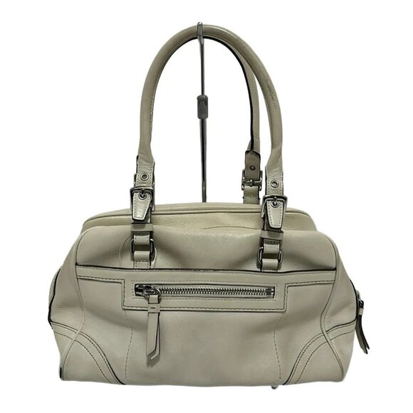 COACH Hampton Leather Satchel 8A69 Beige Leather - Handbag - Picture 3 of 9